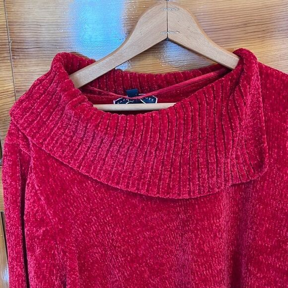 Karen Scott Haute Red Chenille Sweater Women’s Plus Size 0X - Picture 4 of 7